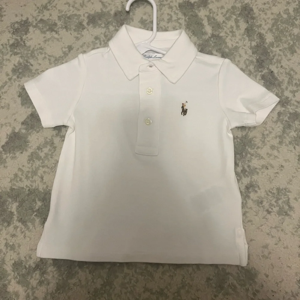 Ralph Lauren NWOT Collared Button Polo Short Sleeve White Shirt